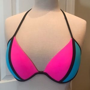 Tinibikini pink and blue bikini top size small